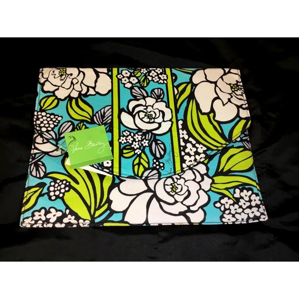Vera Bradley Island Blooms Pattern Envelope Style Fabric File Folder NWT Green